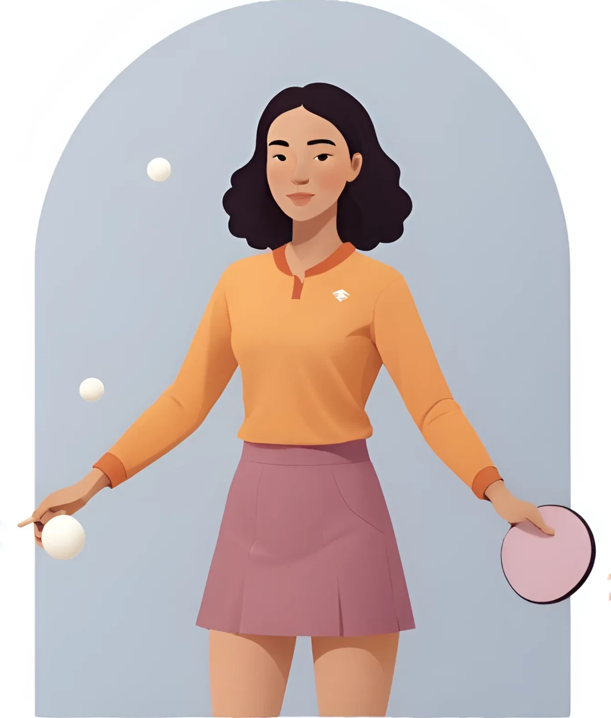 بازیکن پینگ پنگ با لباس نارنجی