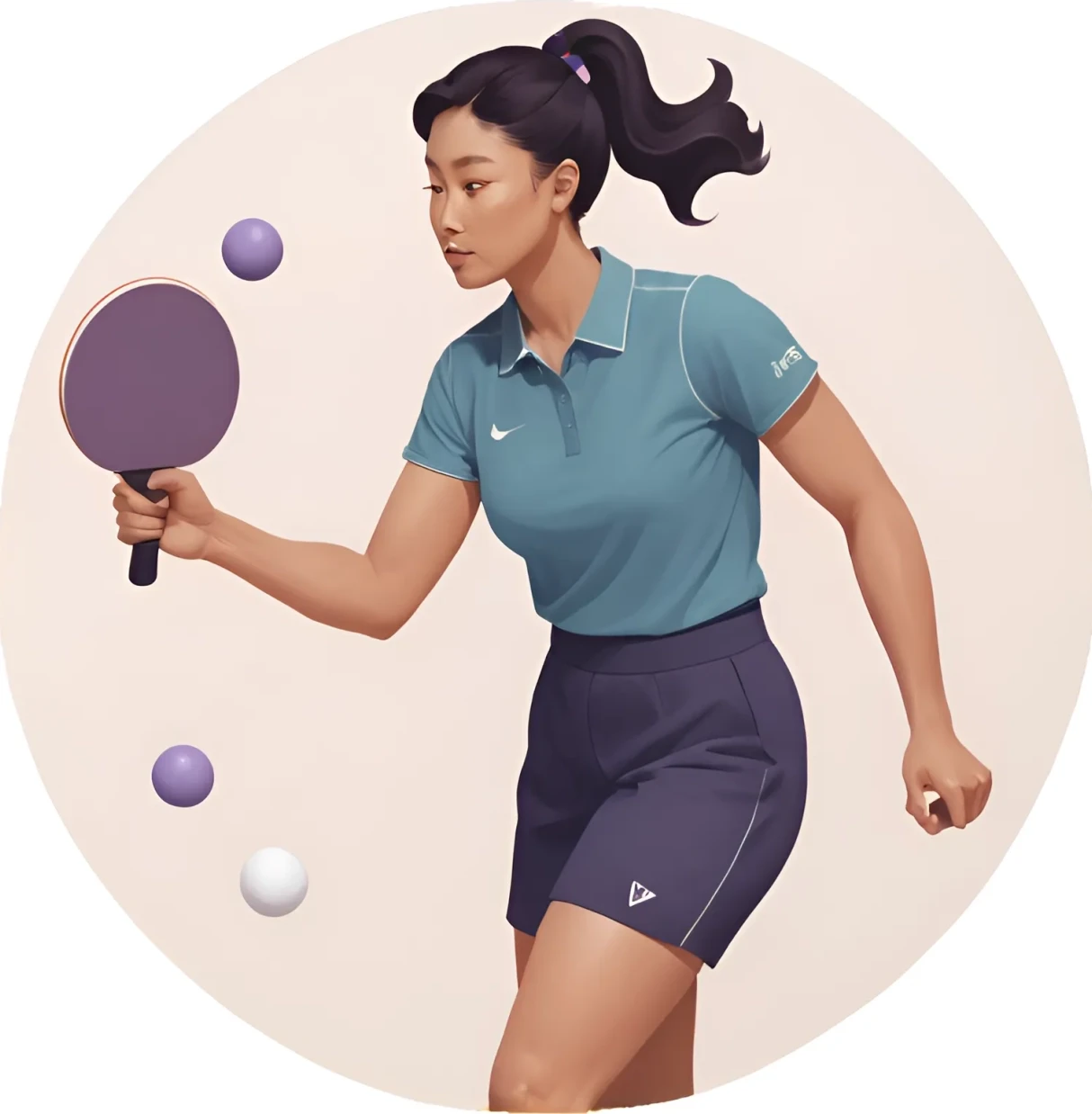 مربی پینگ پنگ در حال بازی